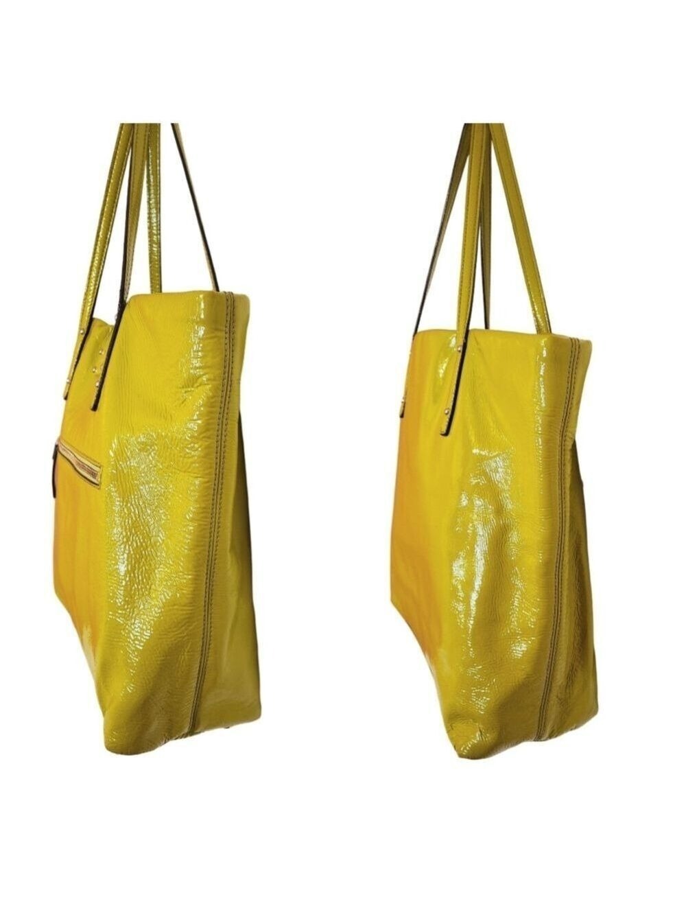 Kate Spade Yellow Patent Leather Large Shopper Tote Bag - Picture 6 of 12